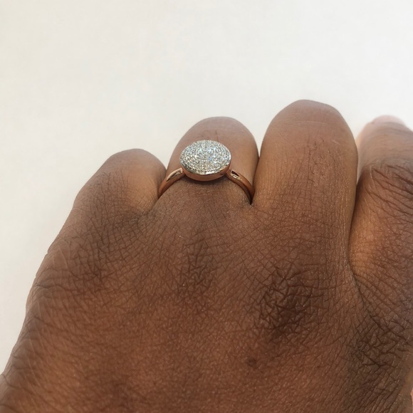 Silver rose gold with diamond ring. - Picture 6 of 7